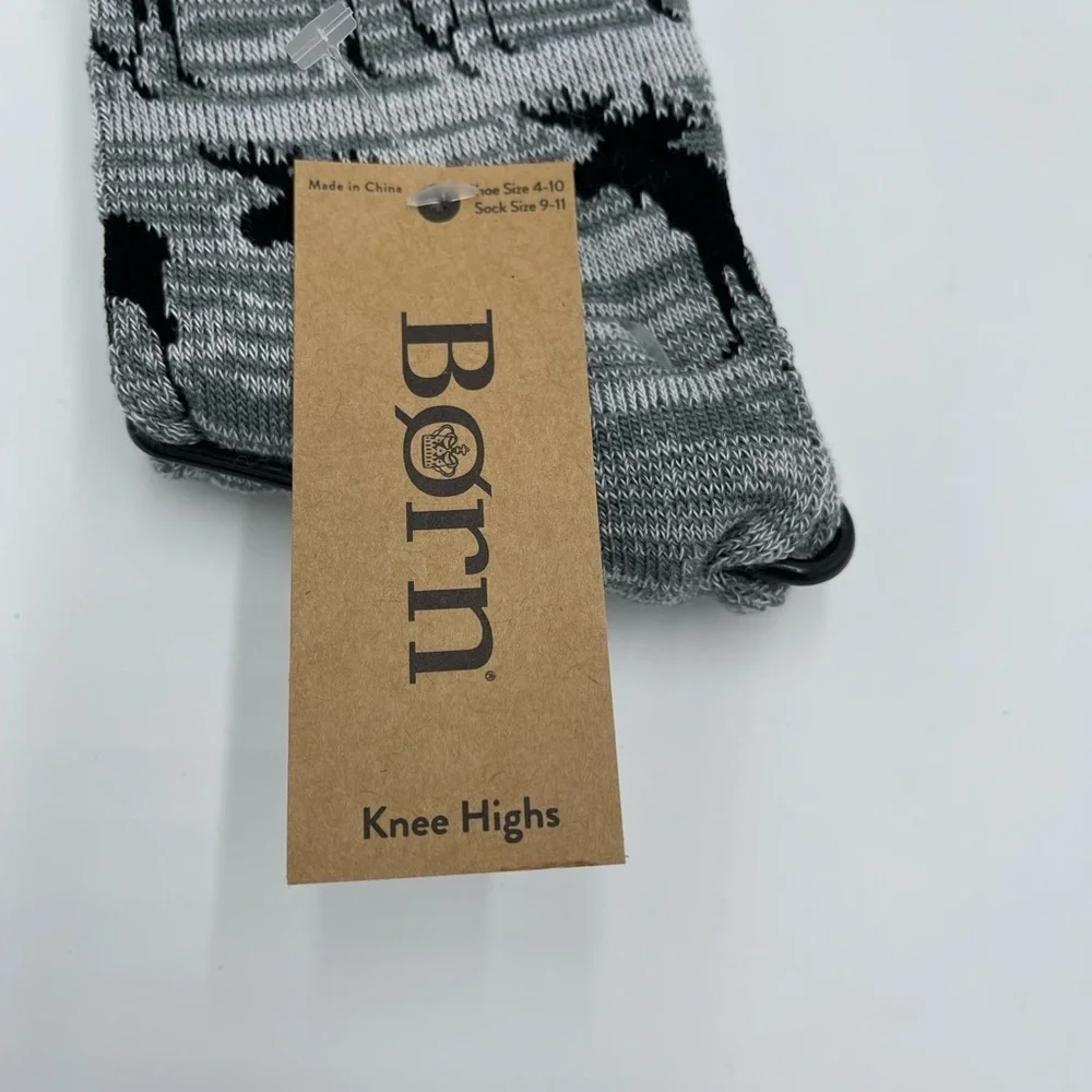 Born Full Cushion Moose Print Socks - Over the Calf